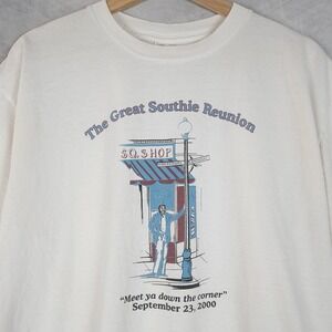 Vintage Great Southie Reunion Shirt Mens Large White Delta Boston Y2K 2000 Tee